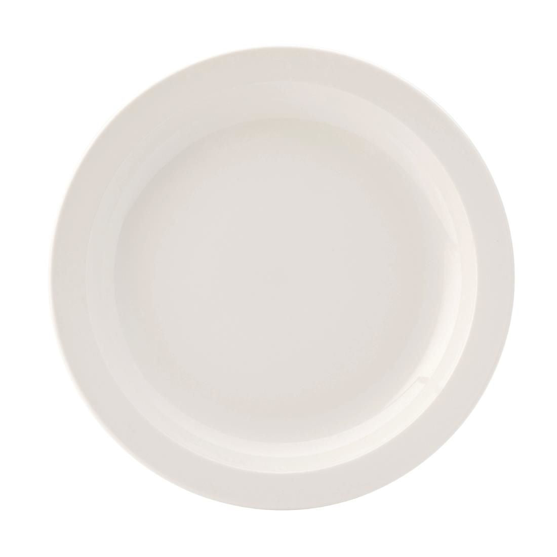 DB612 Utopia Pure White Narrow Rim Plates 254mm (Pack of 18) JD Catering Equipment Solutions Ltd