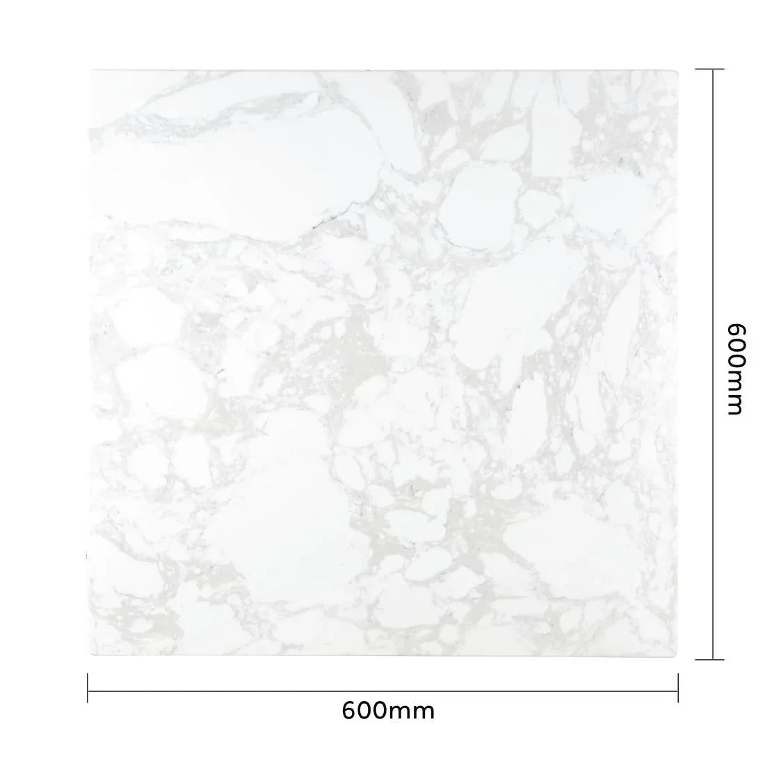 DC301 Bolero Square Marble Effect Tabletop White 600mm - JD Catering Equipment Solutions Ltd