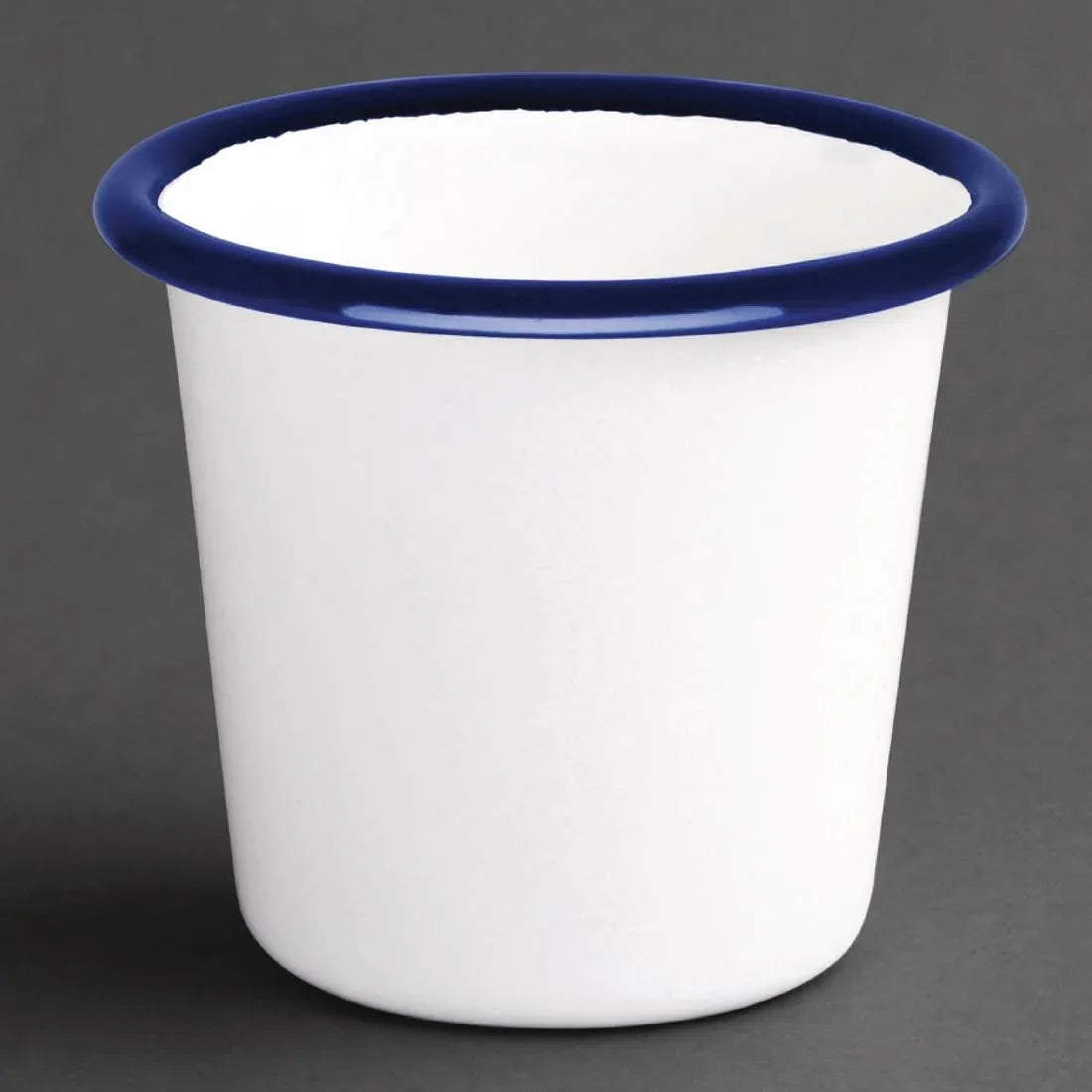DC383 Olympia Enamel Sauce Cup White and Blue (Pack of 6) - JD Catering Equipment Solutions Ltd