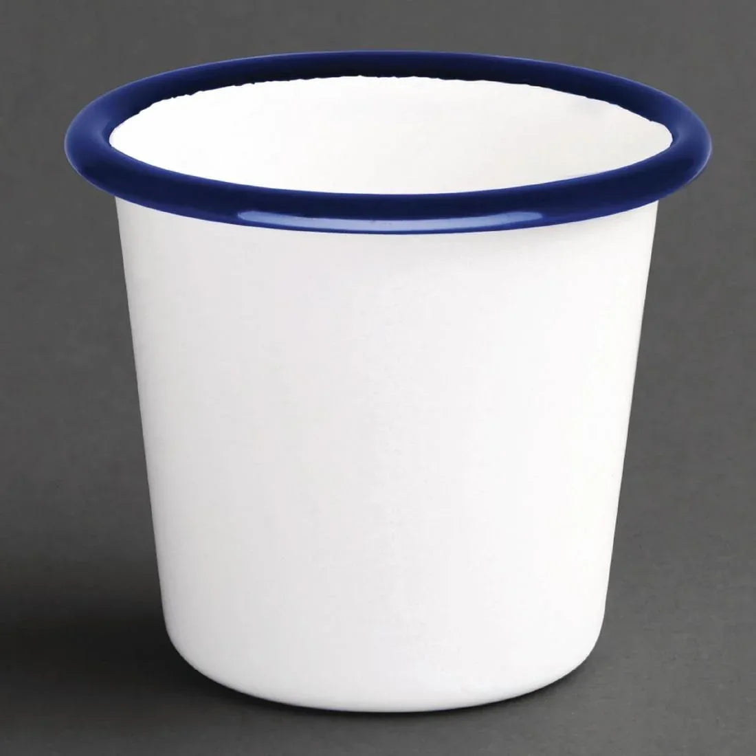 DC383 Olympia Enamel Sauce Cup White and Blue (Pack of 6) - JD Catering Equipment Solutions Ltd