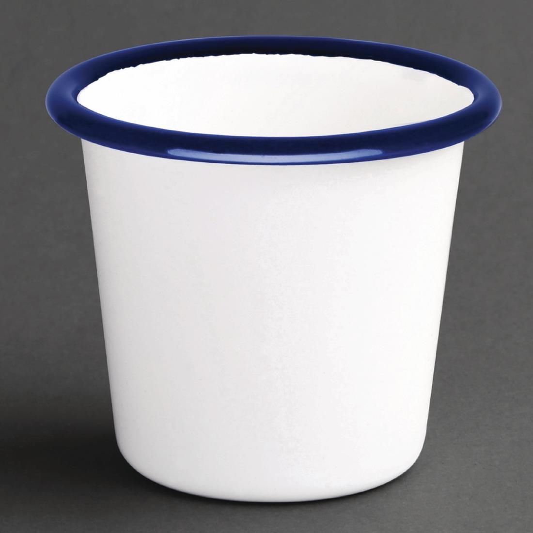 DC383 Olympia Enamel Sauce Cup White and Blue (Pack of 6) JD Catering Equipment Solutions Ltd
