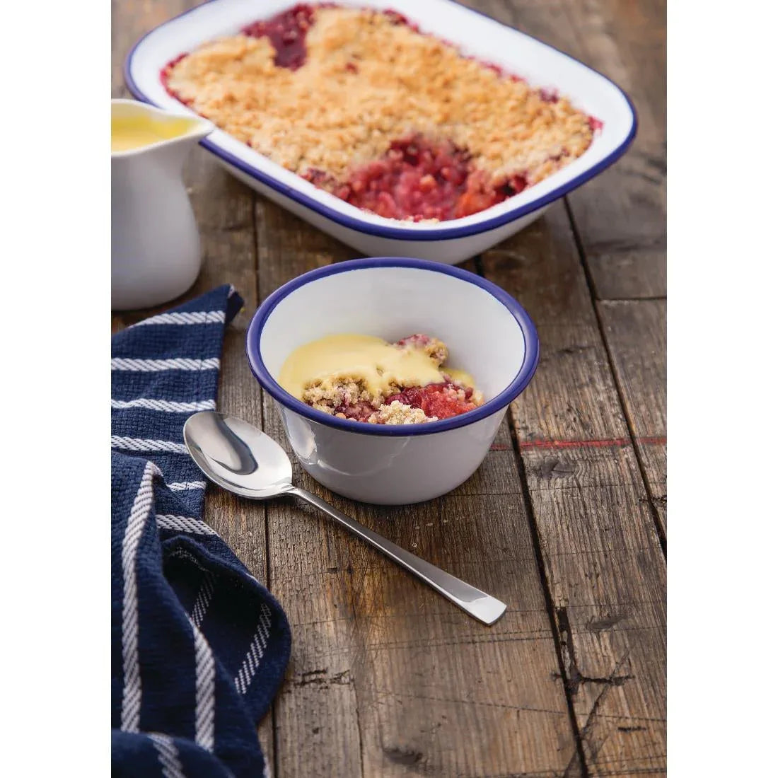 DC389 Olympia Enamel Pudding Bowls 155mm (Pack of 6) - JD Catering Equipment Solutions Ltd