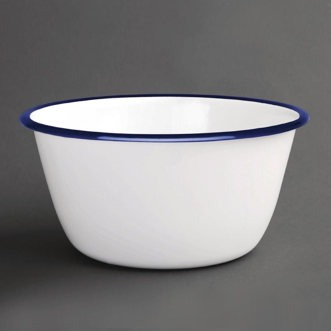DC389 Olympia Enamel Pudding Bowls 155mm (Pack of 6) JD Catering Equipment Solutions Ltd