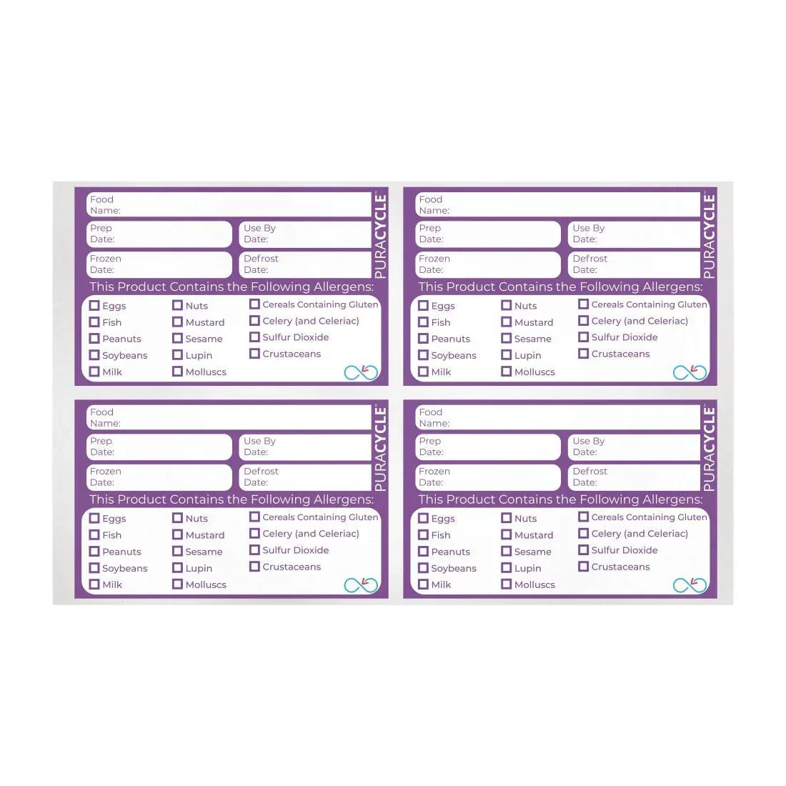 DC458 Puracycle Reusable Allergen Labels (Pack of 20) - JD Catering Equipment Solutions Ltd