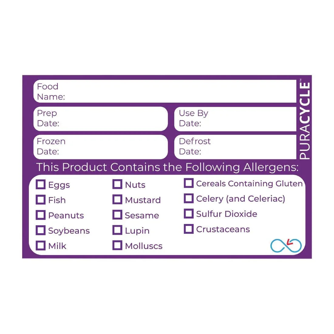 DC458 Puracycle Reusable Allergen Labels (Pack of 20) - JD Catering Equipment Solutions Ltd