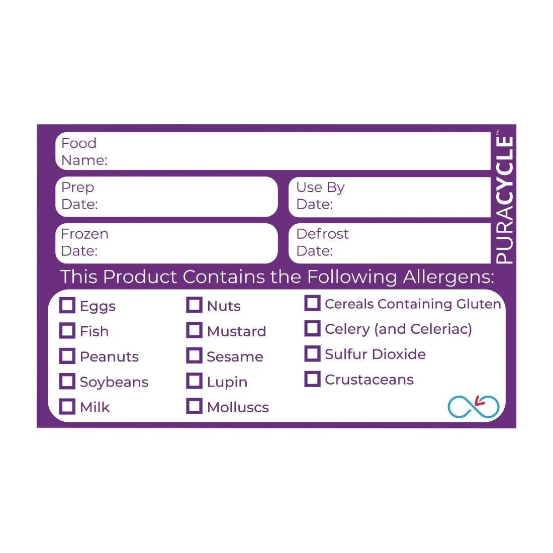 DC458 Puracycle Reusable Allergen Labels (Pack of 20) - JD Catering Equipment Solutions Ltd