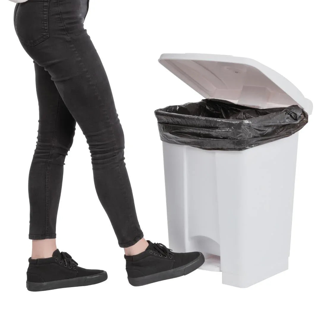 DC709 Jantex Kitchen Pedal Bin White 45Ltr - JD Catering Equipment Solutions Ltd