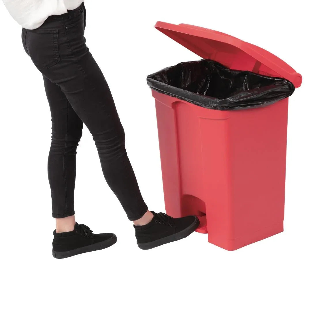 DC710 Jantex Kitchen Pedal Bin Red 65Ltr - JD Catering Equipment Solutions Ltd
