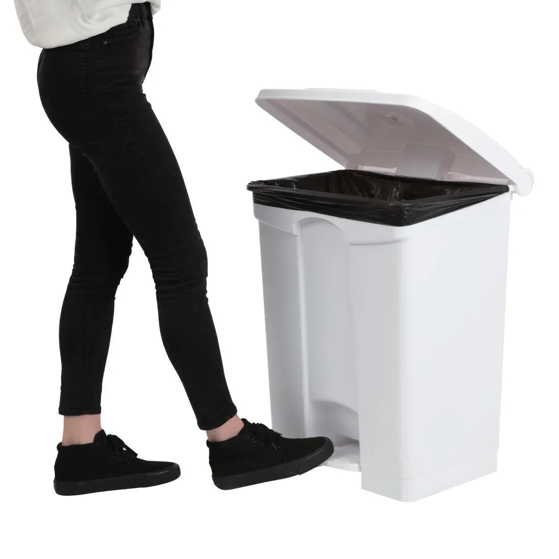 DC711 Jantex Kitchen Pedal Bin White 65Ltr - JD Catering Equipment Solutions Ltd