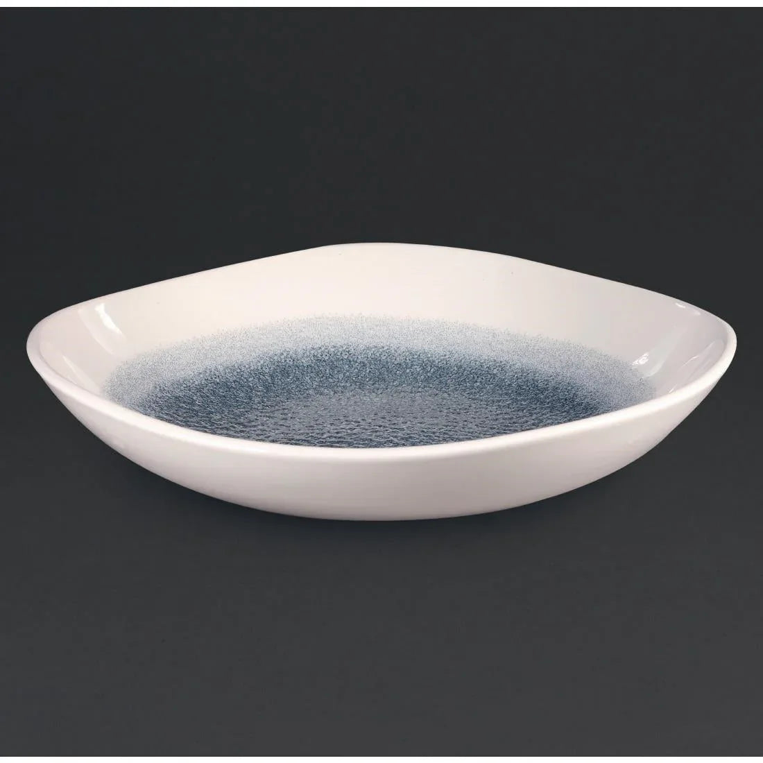 DC730 Churchill Studio Prints Raku Trace Triangular Bowl Topaz Blue (Pack of 12) - JD Catering Equipment Solutions Ltd