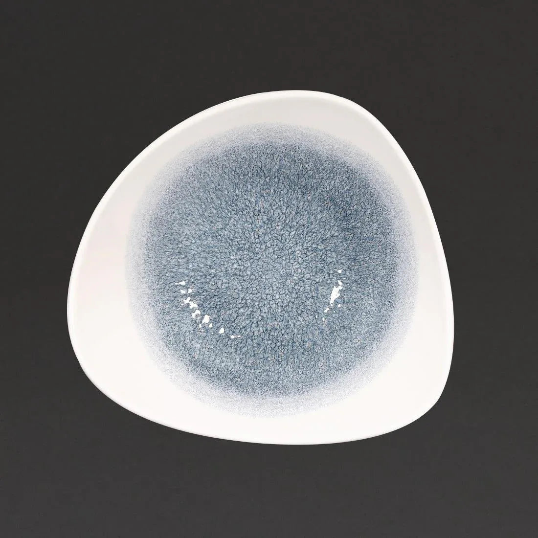 DC730 Churchill Studio Prints Raku Trace Triangular Bowl Topaz Blue (Pack of 12) - JD Catering Equipment Solutions Ltd