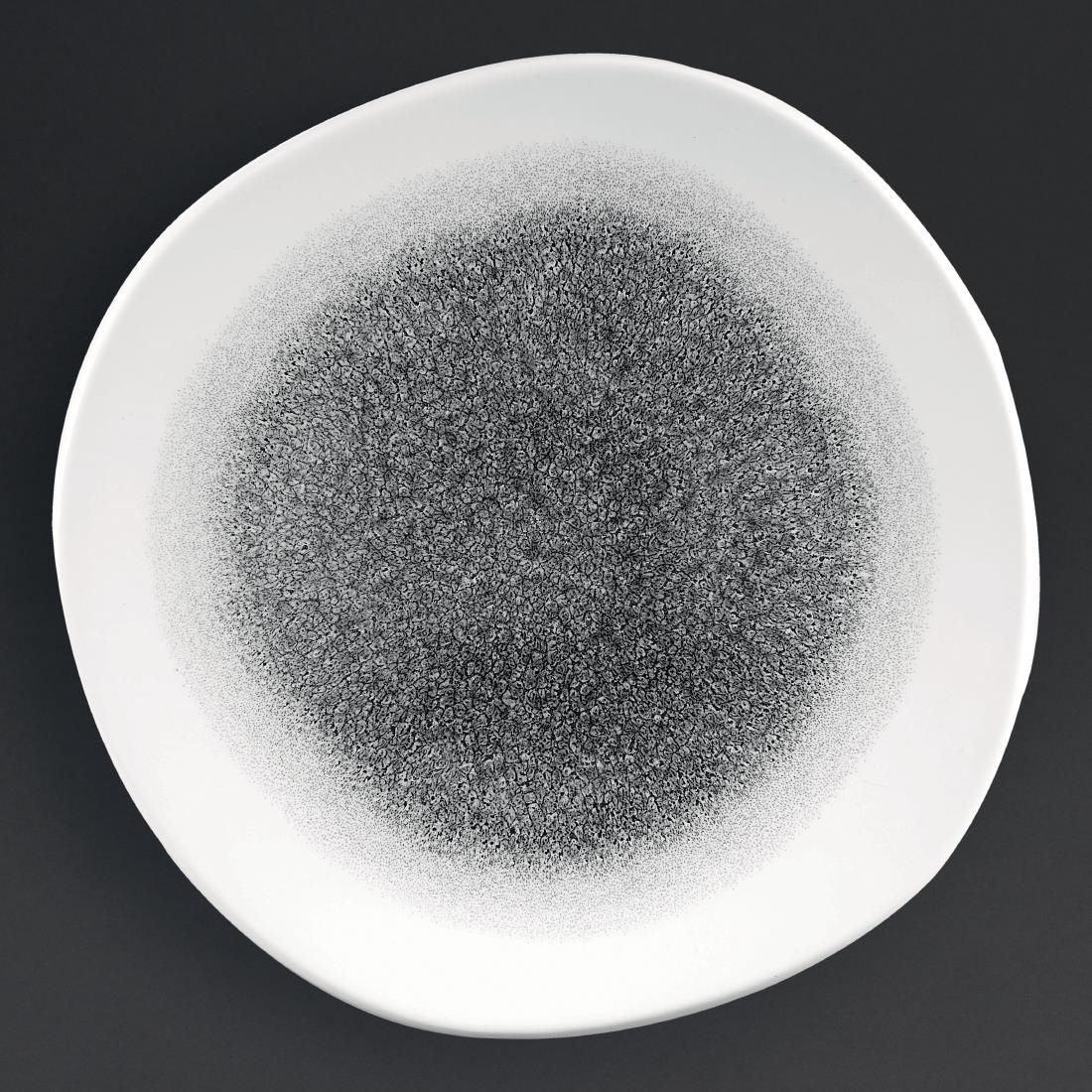 DC735 Churchill Studio Prints Raku Round Trace Plates Quartz Black 264mm (Pack of 12) - JD Catering Equipment Solutions Ltd