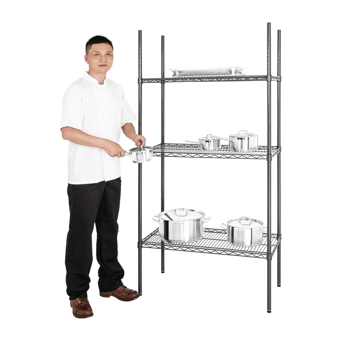 DC819 Nisbets Essentials 3 Tier Coated Shelving Unit 1820 x 915 x 457mm JD Catering Equipment Solutions Ltd