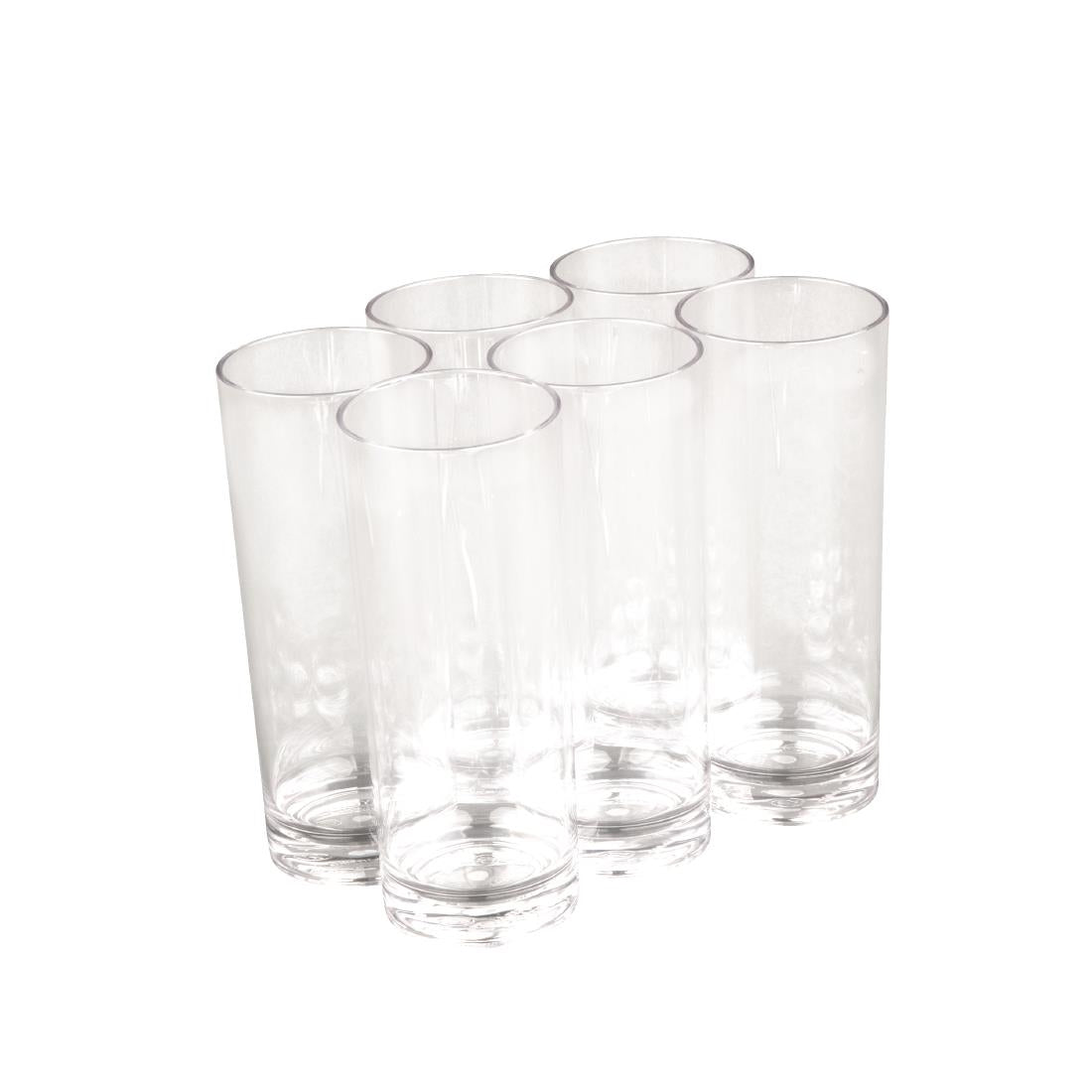 DC924 Kristallon Polycarbonate Hi Ball Glasses Clear 360ml (Pack of 6) JD Catering Equipment Solutions Ltd