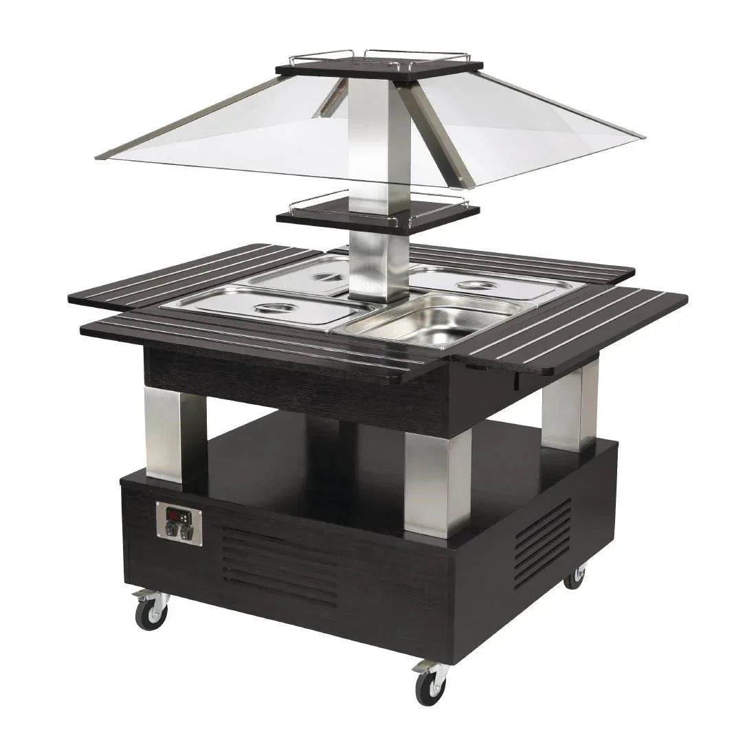 DE391 Roller Grill Chilled Salad Bar Square Black - JD Catering Equipment Solutions Ltd