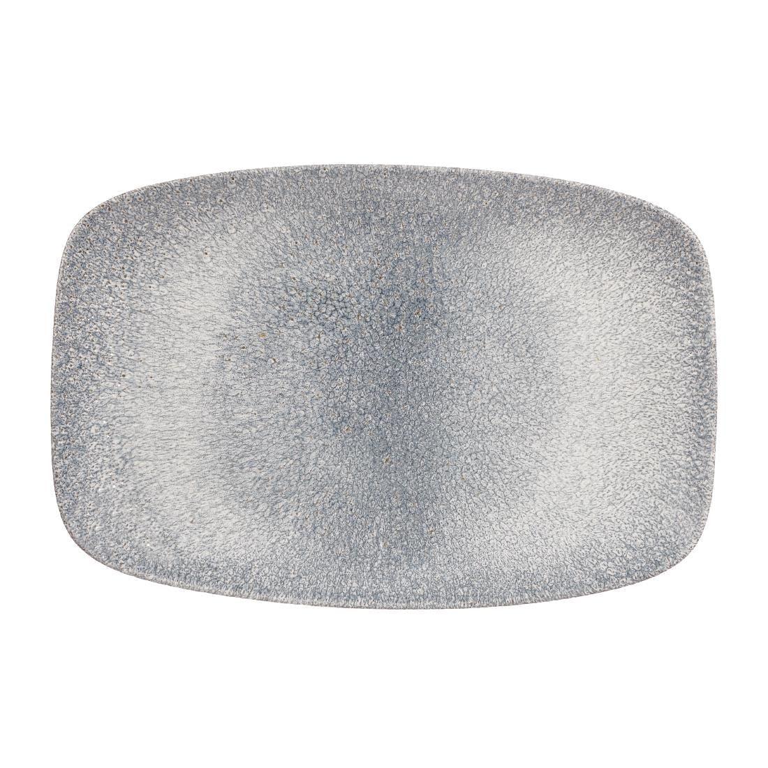 DE577 Churchill Studio Prints Raku Rectangular Plates Topaz Blue 300mm (Pack of 6) - JD Catering Equipment Solutions Ltd