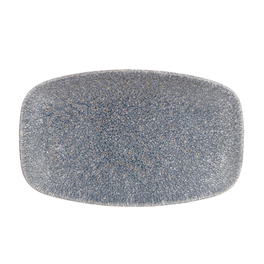 DE578 Churchill Studio Prints Raku Rectangular Plates Topaz Blue 200mm (Pack of 12) - JD Catering Equipment Solutions Ltd