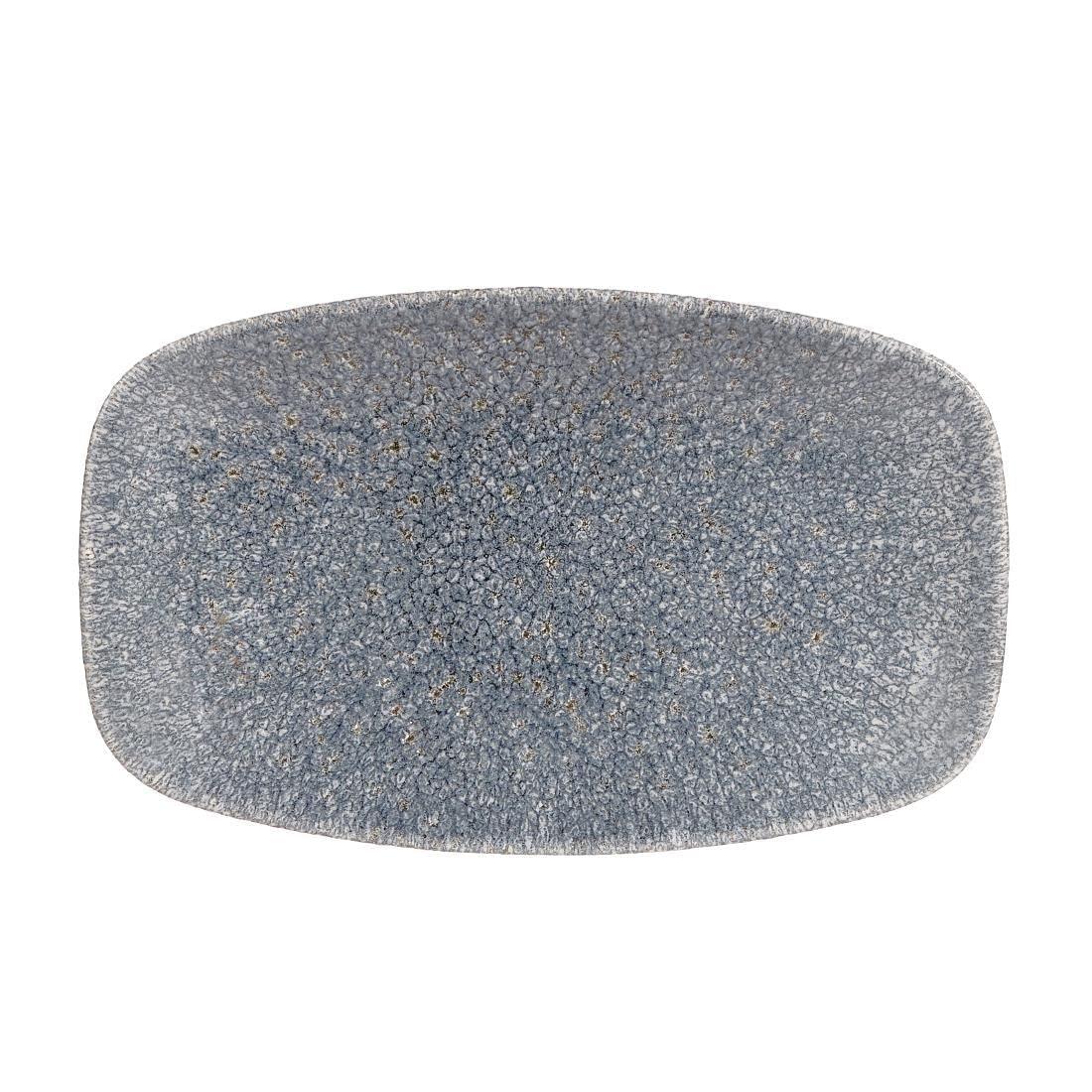 DE578 Churchill Studio Prints Raku Rectangular Plates Topaz Blue 200mm (Pack of 12) - JD Catering Equipment Solutions Ltd