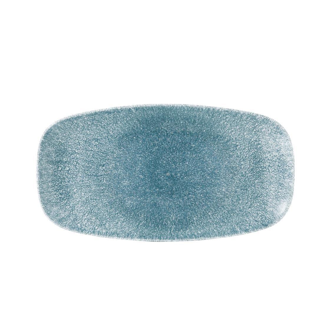 DE880 Churchill Studio Prints Raku Oblong Plate 355mm Topaz Blue (Pack of 6) - JD Catering Equipment Solutions Ltd