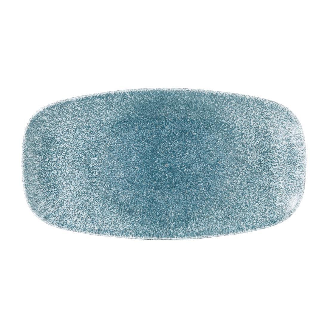 DE881 Churchill Studio Prints Raku Oblong Plate Topaz Blue 298mm (Pack of 12) - JD Catering Equipment Solutions Ltd