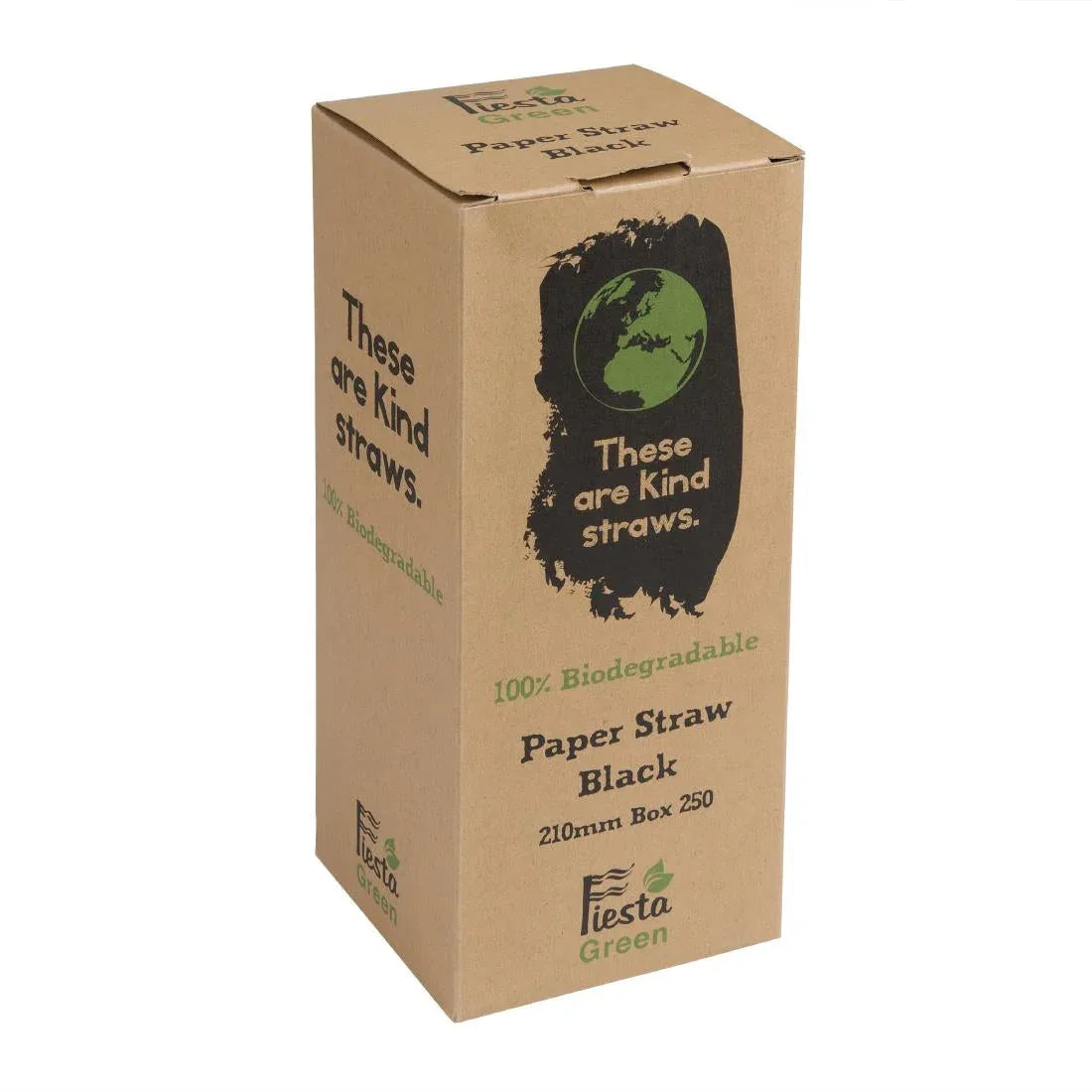 DE926 Fiesta Green Compostable Paper Straws Black (Pack of 250) - JD Catering Equipment Solutions Ltd