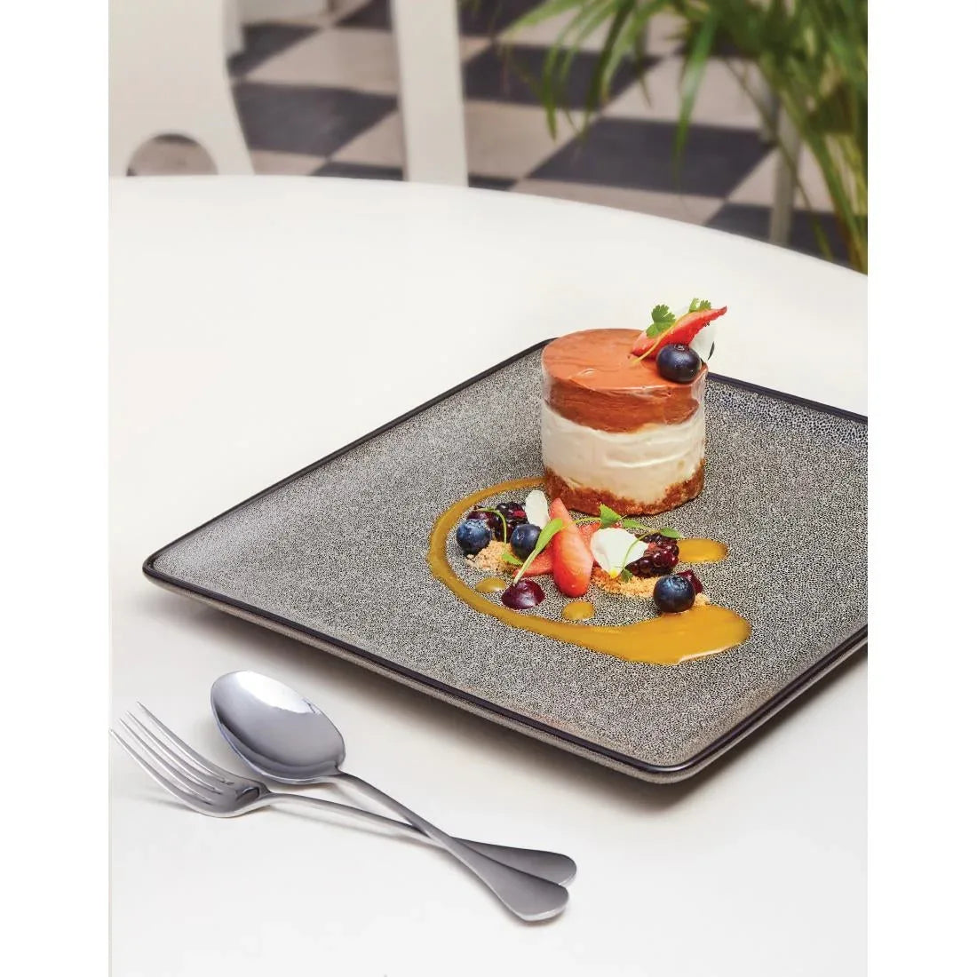 DF173 Olympia Mineral Square Plate 265mm (Pack of 4) - JD Catering Equipment Solutions Ltd