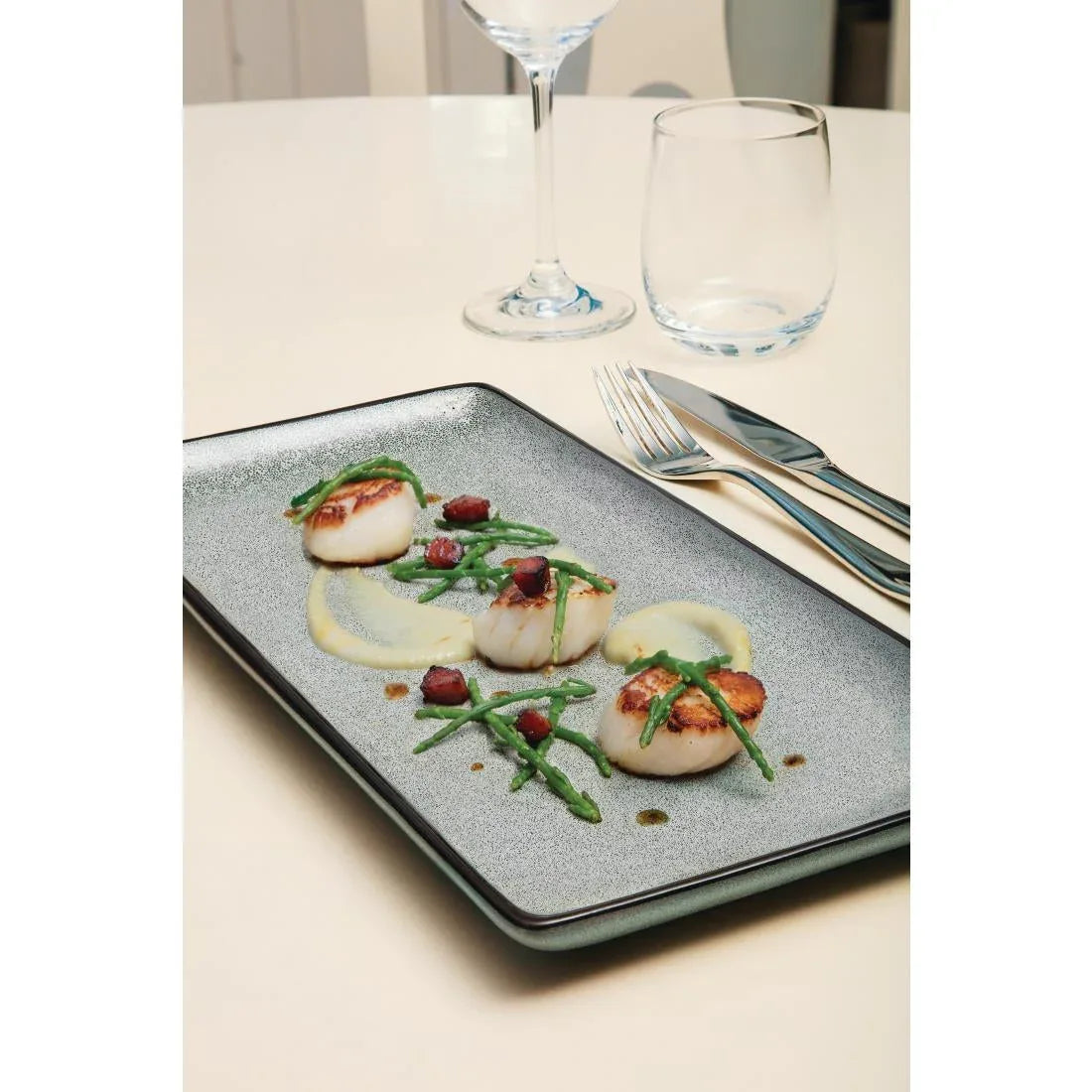 DF174 Olympia Mineral Rectangular Plate 228mm (Pack of 6) - JD Catering Equipment Solutions Ltd
