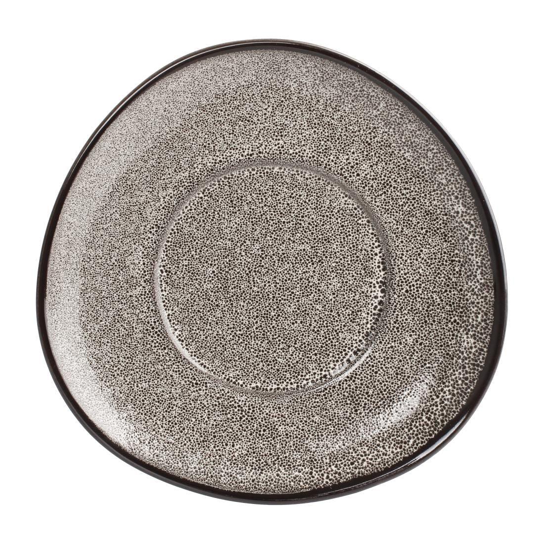 DF182 Olympia Mineral Triangular Cappuccino Saucer Grey Stone 150mm (Pack of 6) - JD Catering Equipment Solutions Ltd