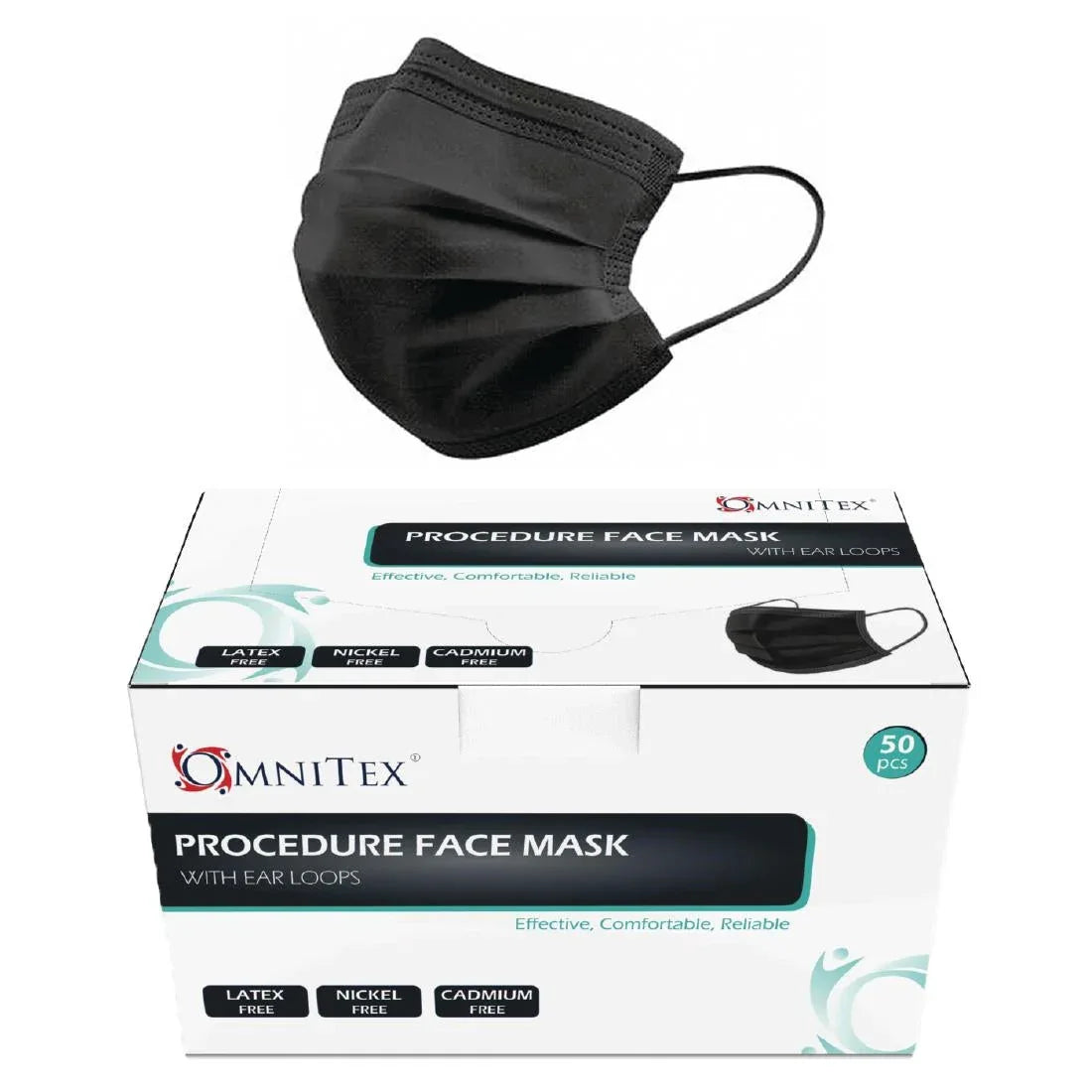 DF589 3-Ply Face Coverings Black (Pack of 50) - JD Catering Equipment Solutions Ltd