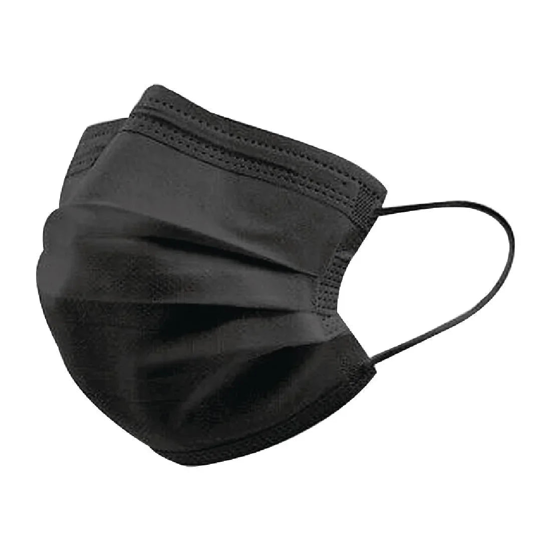 DF589 3-Ply Face Coverings Black (Pack of 50) - JD Catering Equipment Solutions Ltd