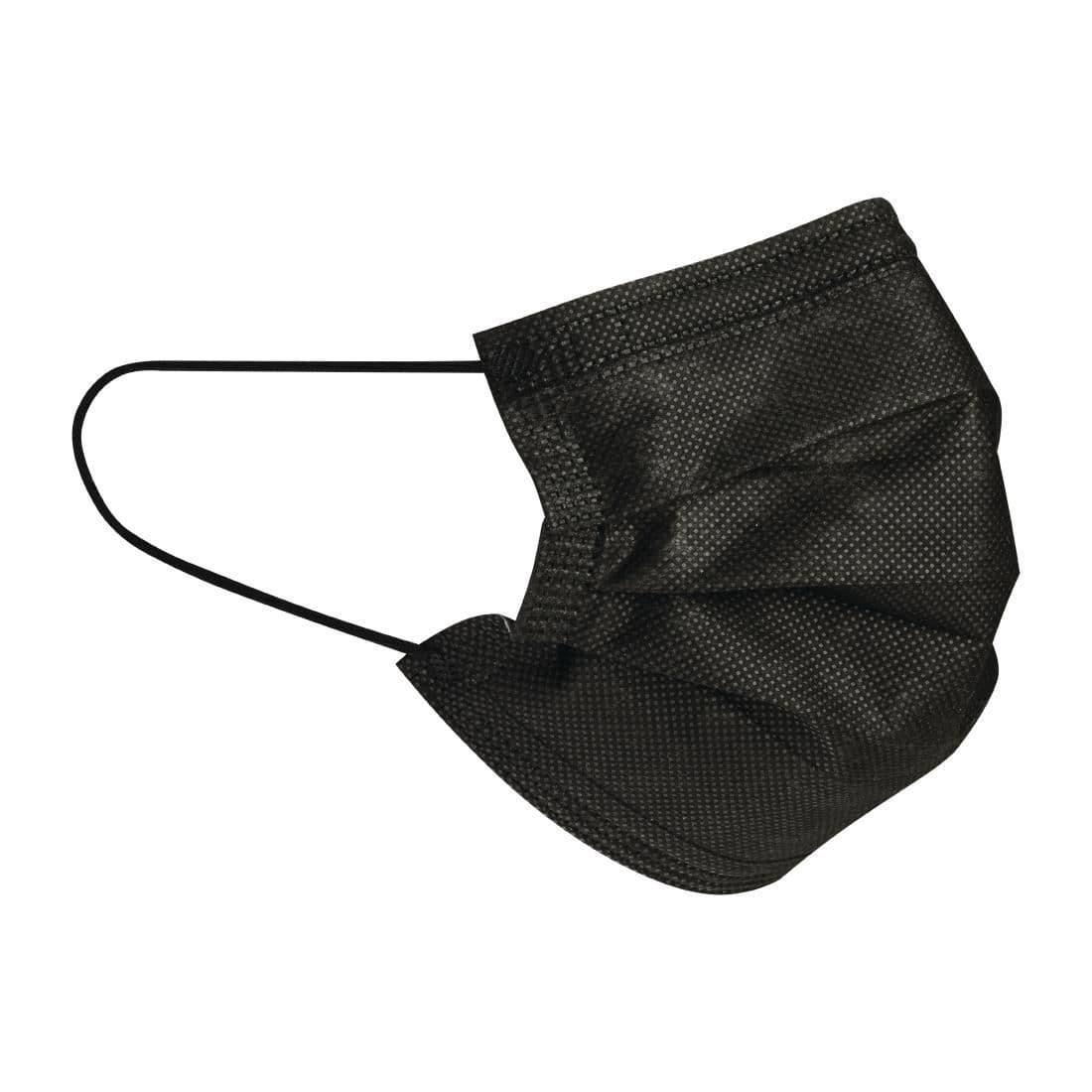DF589 3-Ply Face Coverings Black (Pack of 50) - JD Catering Equipment Solutions Ltd