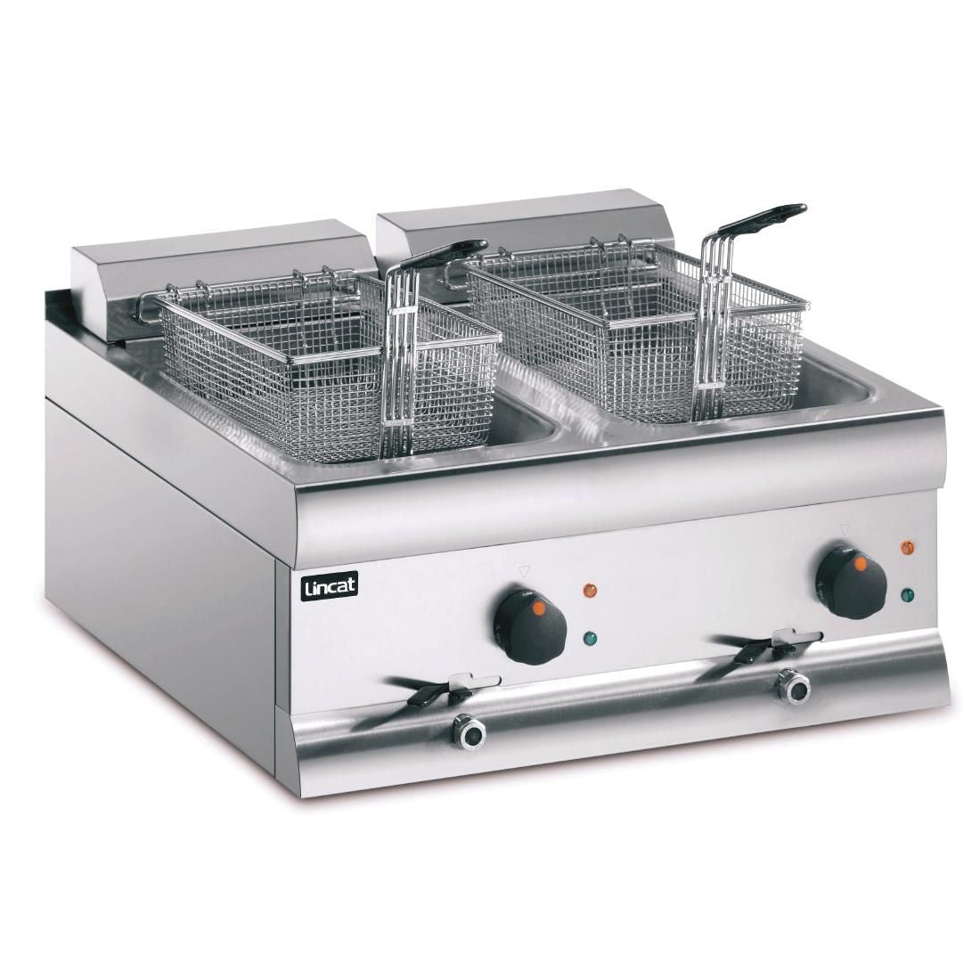 DF618 - Lincat Silverlink 600 Electric Counter-top Twin Tank Fryer - 2 Baskets - W 600 mm - 2 x 9.0 kW F897 JD Catering Equipment Solutions Ltd