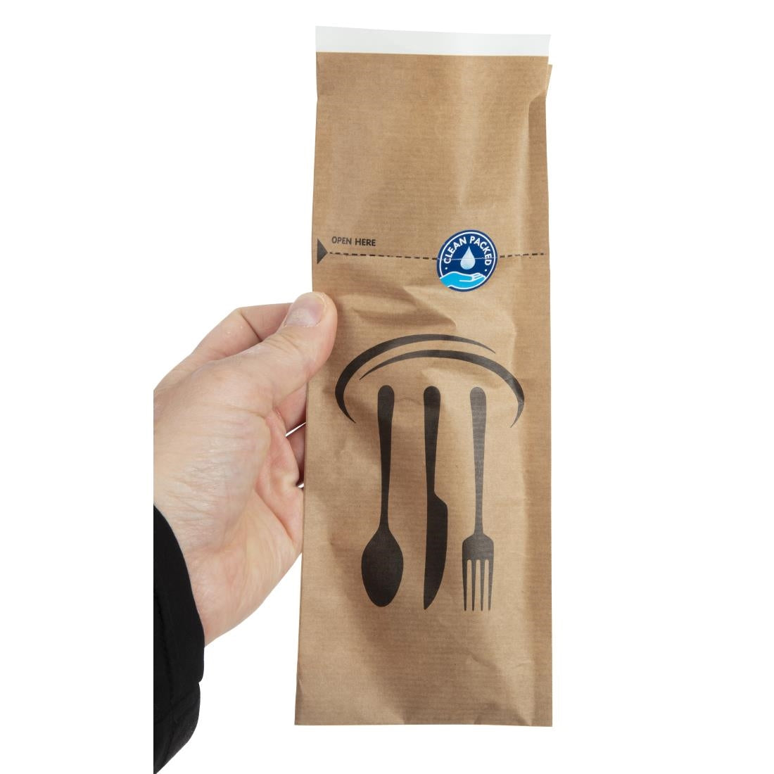 DF696 Kraft Recyclable Sealable Paper Cutlery Bags (Pack of 2000) JD Catering Equipment Solutions Ltd