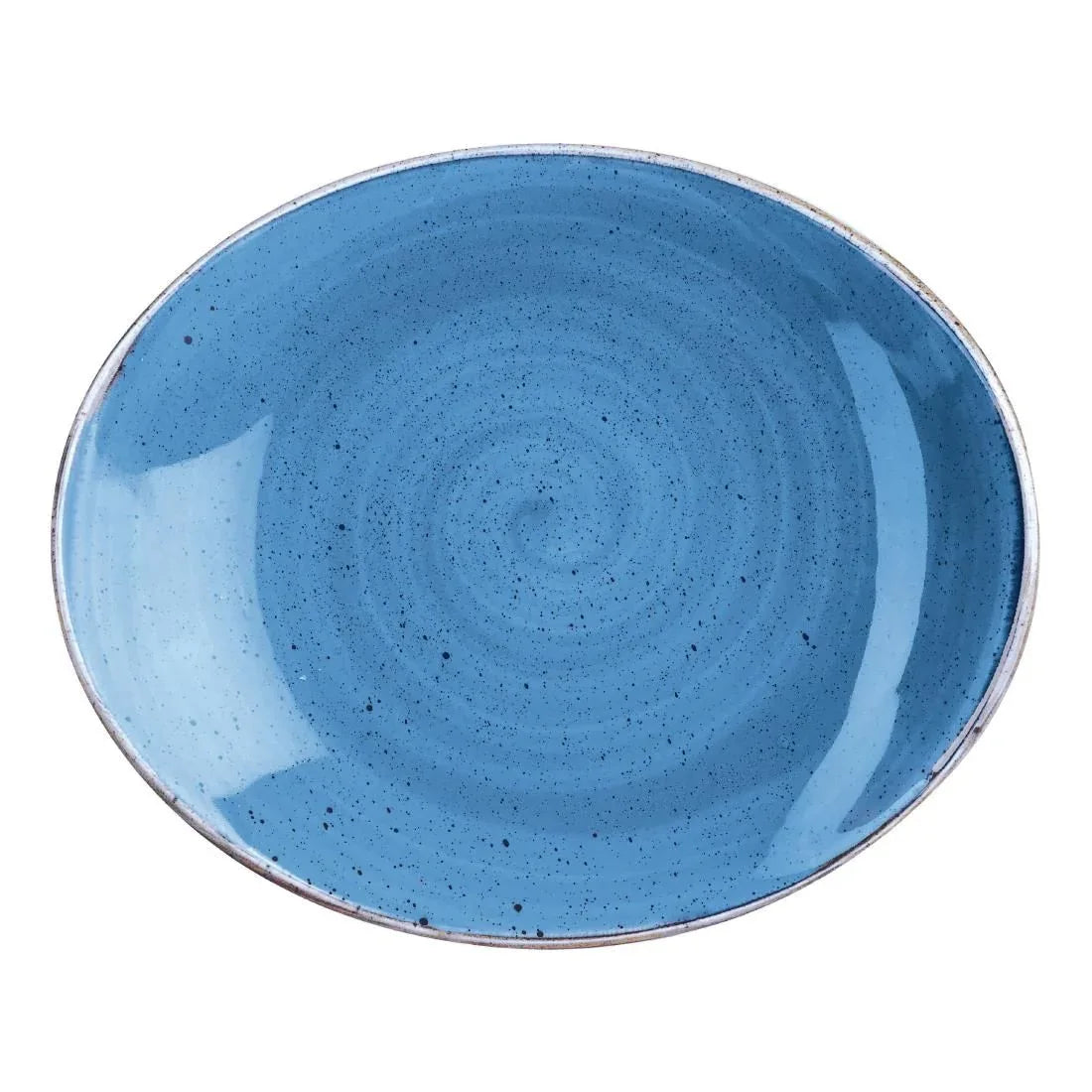 DF775 Churchill Stonecast Oval Plate Cornflower Blue 197 x 160mm (Pack of 12) - JD Catering Equipment Solutions Ltd