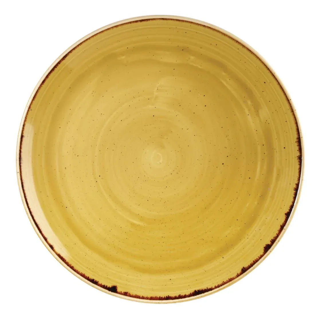 DF784 Churchill Stonecast Round Coupe Plate Mustard Seed Yellow 288mm (Pack of 12) - JD Catering Equipment Solutions Ltd