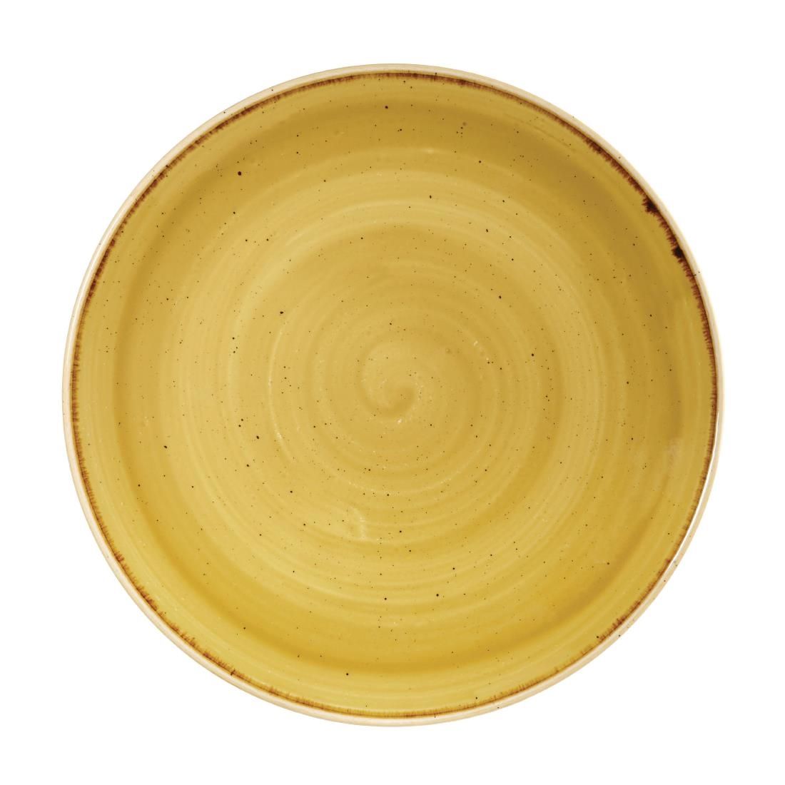 DF785 Churchill Stonecast Round Coupe Plate Mustard Seed Yellow 260mm (Pack of 12) JD Catering Equipment Solutions Ltd
