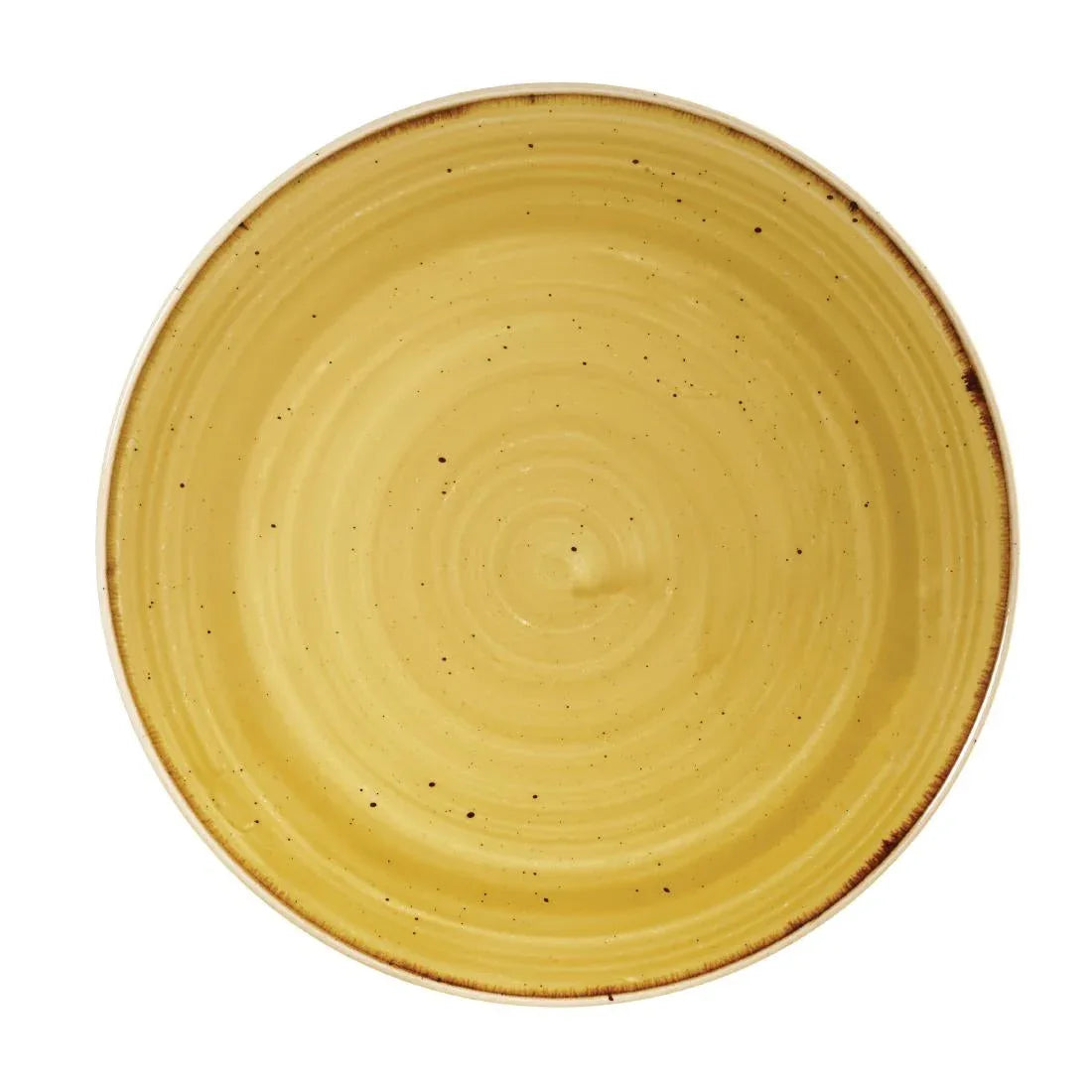 DF786 Churchill Stonecast Round Coupe Plate Mustard Seed Yellow 220mm (Pack of 12) - JD Catering Equipment Solutions Ltd