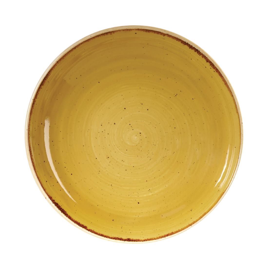 DF787 Churchill Stonecast Round Coupe Bowl Mustard Seed Yellow 248mm (Pack of 12) JD Catering Equipment Solutions Ltd