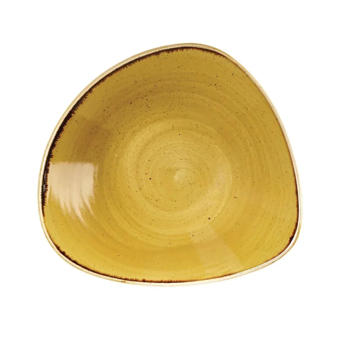 DF790 Churchill Stonecast Triangle Bowl Mustard Seed Yellow 229mm (Pack of 12) - JD Catering Equipment Solutions Ltd