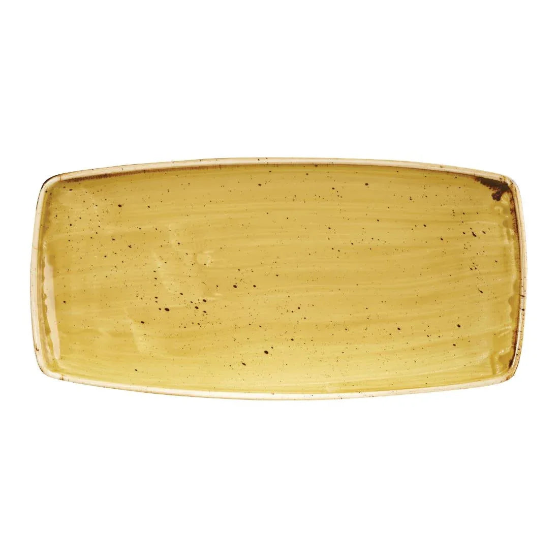 DF791 Churchill Stonecast Rectangular Plate Mustard Seed Yellow 295 x 150mm - JD Catering Equipment Solutions Ltd