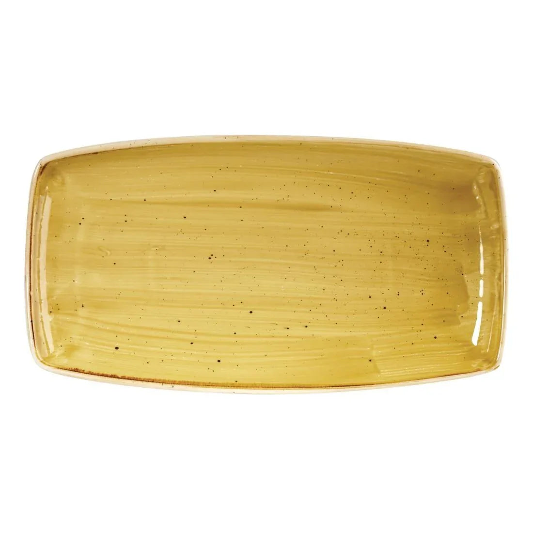 DF792 Churchill Stonecast Rectangular Plate Mustard Seed Yellow 350 x 185mm - JD Catering Equipment Solutions Ltd