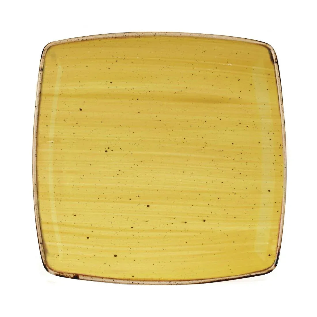DF793 Churchill Stonecast Deep Square Plate Mustard Seed Yellow 260mm (Pack of 6) - JD Catering Equipment Solutions Ltd