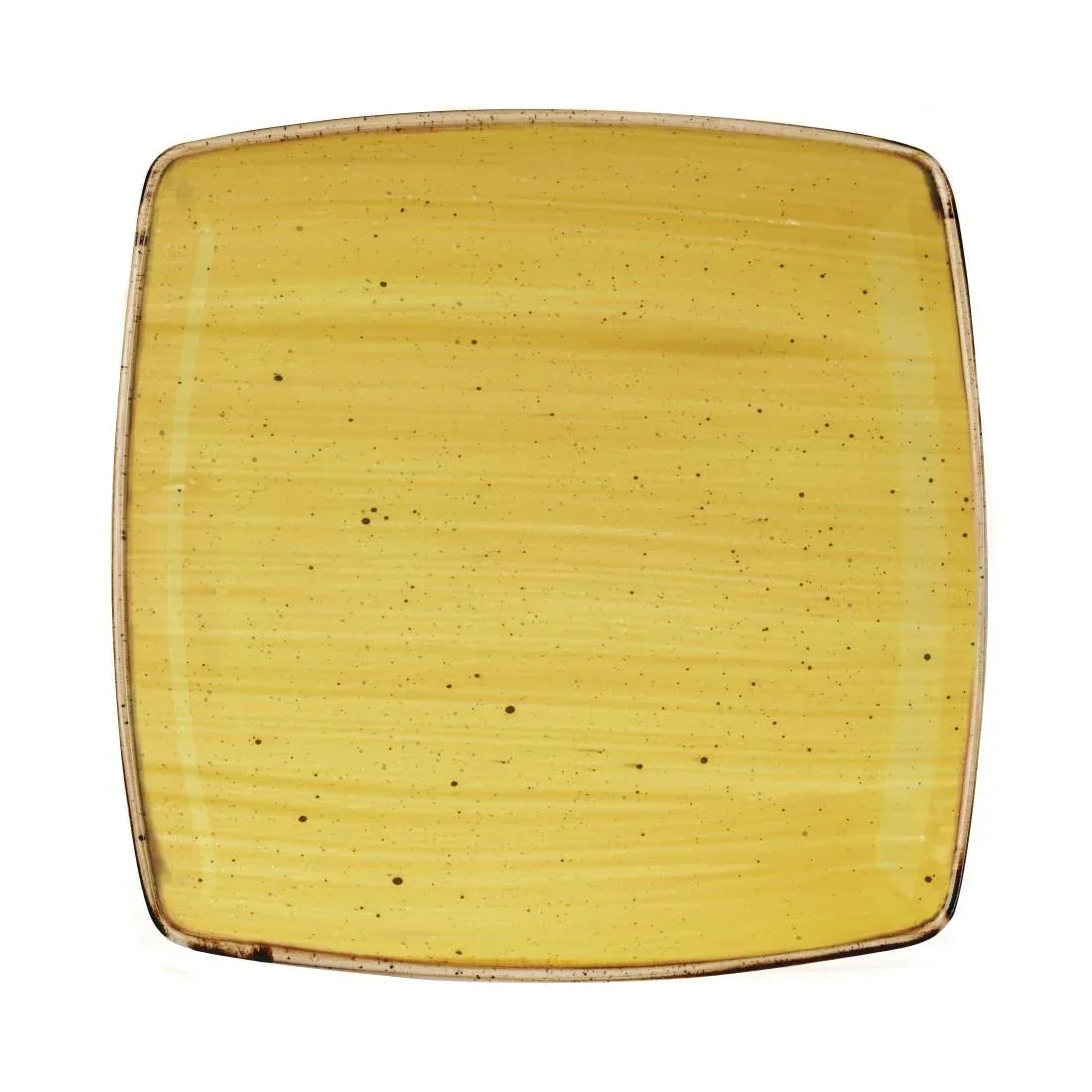 DF793 Churchill Stonecast Deep Square Plate Mustard Seed Yellow 260mm (Pack of 6) - JD Catering Equipment Solutions Ltd
