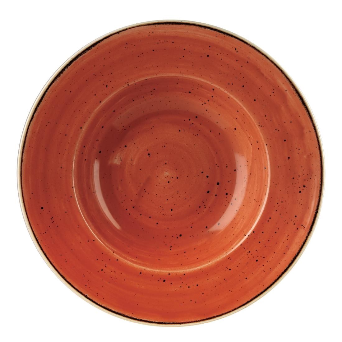 DF794 Churchill Stonecast Round Wide Rim Bowl Spiced Orange 277mm (Pack of 12) JD Catering Equipment Solutions Ltd