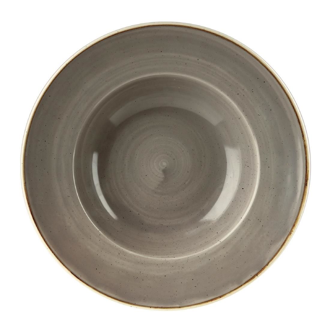 DF796 Churchill Stonecast Round Wide Rim Bowl Peppercorn Grey 277mm (Pack of 12) JD Catering Equipment Solutions Ltd