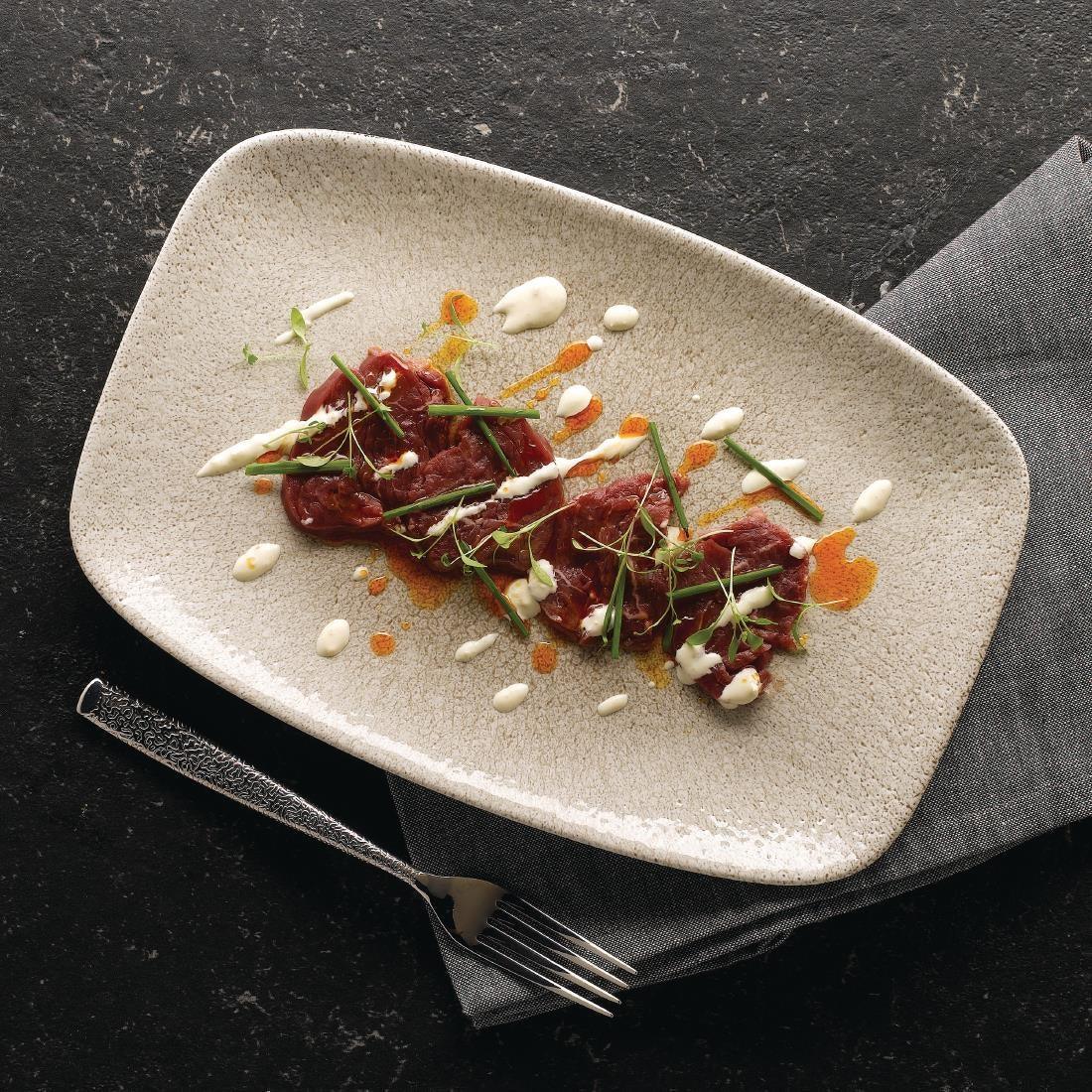 DF903 Churchill Raku Oblong Chef Plates Agate Grey 157 x 237mm (Pack of 12) - JD Catering Equipment Solutions Ltd