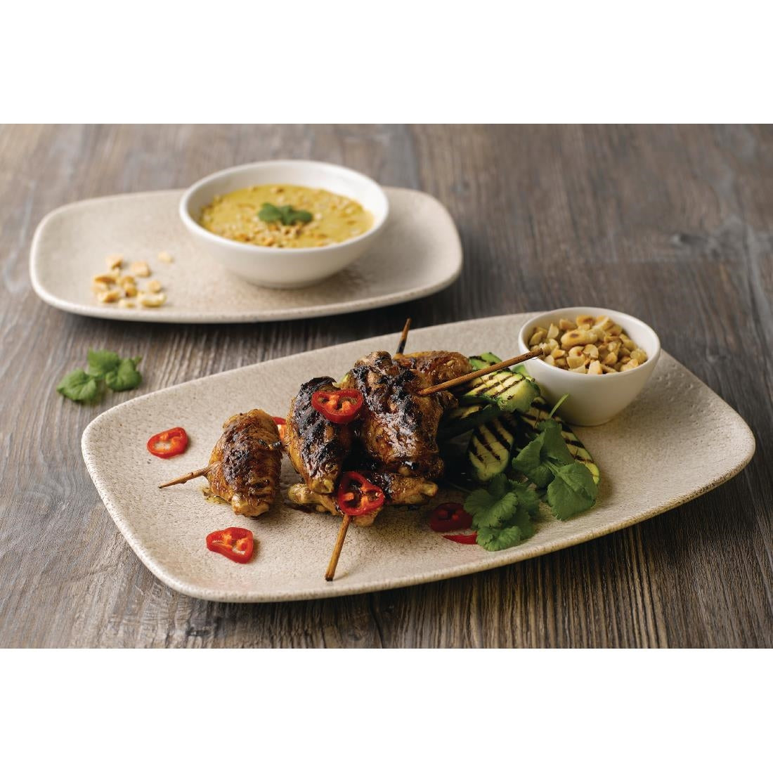 DF904 Churchill Raku Oblong Chef Plates Agate Grey 202 x 261mm (Pack of 12) JD Catering Equipment Solutions Ltd