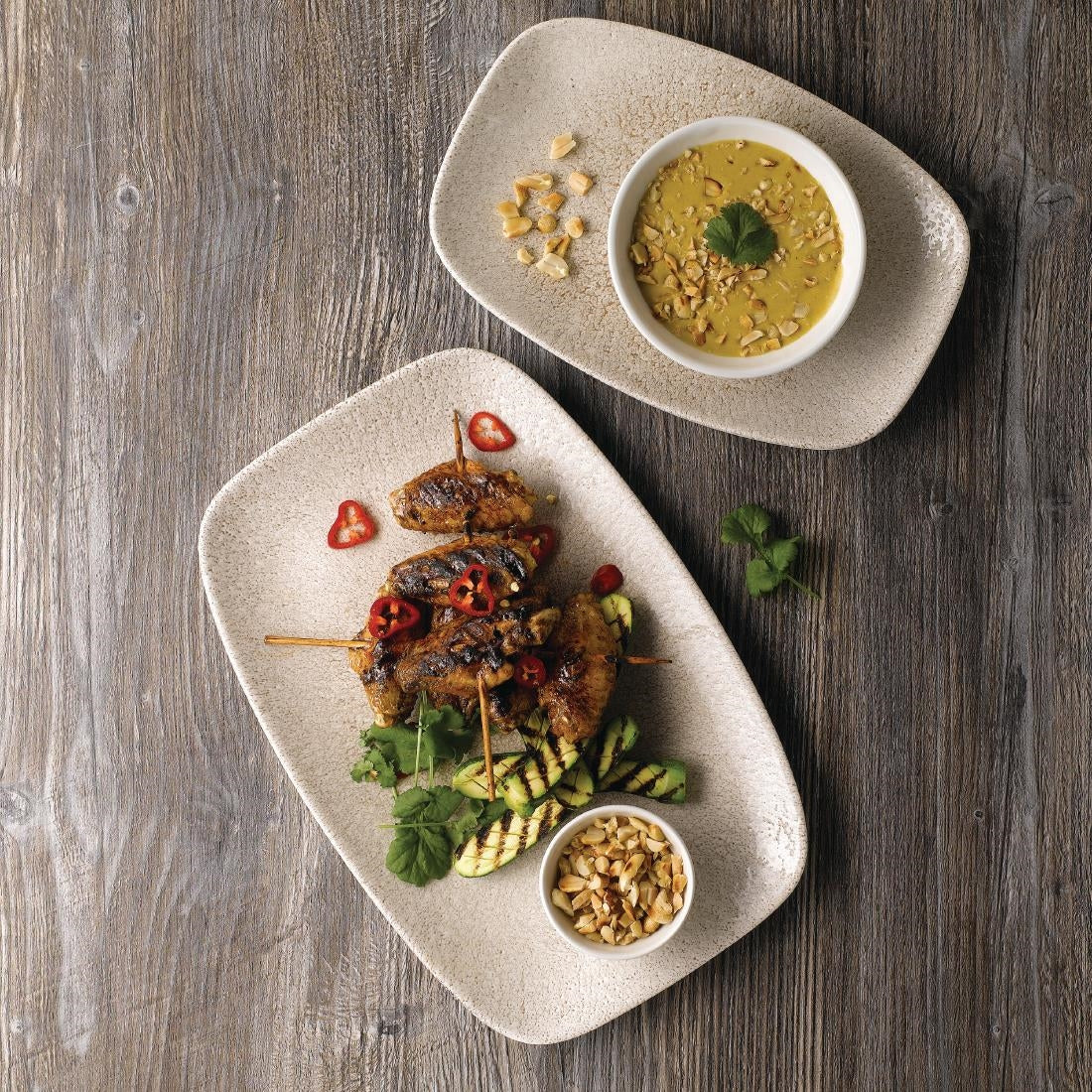 DF904 Churchill Raku Oblong Chef Plates Agate Grey 202 x 261mm (Pack of 12) JD Catering Equipment Solutions Ltd