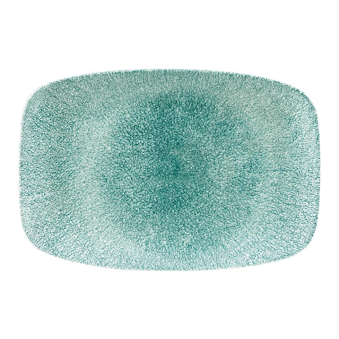 DF916 Churchill Raku Oblong Chef Plates Jade Green 199 x 300mm (Pack of 6) - JD Catering Equipment Solutions Ltd