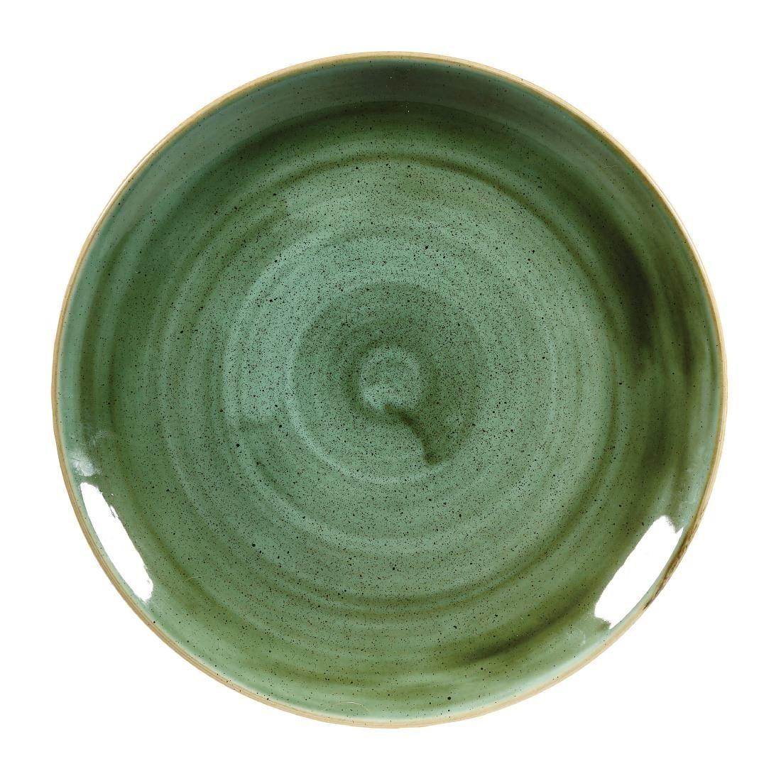 DF994 Churchill Stonecast Round Coupe Plates Samphire Green 288mm (Pack of 12) - JD Catering Equipment Solutions Ltd